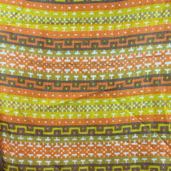 Vintage Other - 70’s polyester satin almost sheer Colorful Geometric Patterned Fabric 600